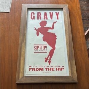 Vintage Gravy Poster in Wooden Frame